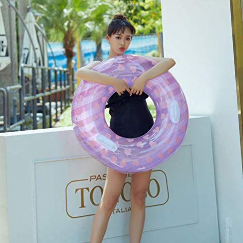 BESTOYARD Anéis de natação infláveis com lantejoulas e tubo de natação para mulheres (roxo)