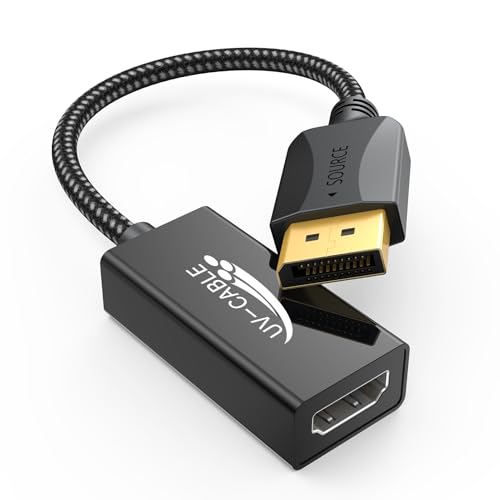 DisplayPort to HDMI Adapter 4K, 5-Pack, Display Port DP to HDMI Adapter Cable Male to Female Compatible with Computer, Monitor, TV, Projector (5, Black)