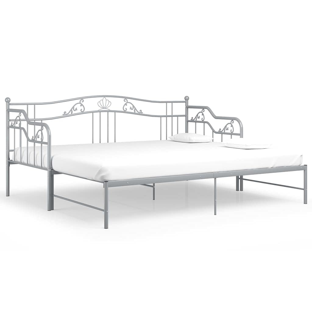 vidaXL Telaio Divano Letto Estraibile Grigio in Metallo 90x200 cm