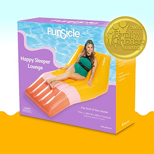 Funsicle 5.8 Ft Happy Sleeper Inflatable Floating Lounge With Cup Holder #TOP3