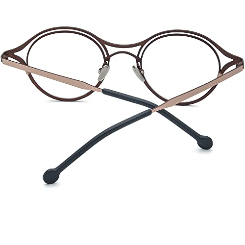 Image of FONEX Colorful Pure Titanium Glasses Frame Women Retro Round Eyeglasses