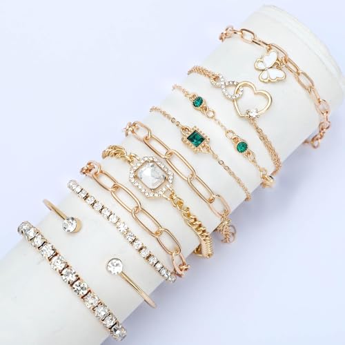 Image of NEWITIN 49 Pieces Gold Jewelry Set for Women Fashion Costume Jewelry Gold Plated Necklace Bracelet Ring Earrings Set for Women
