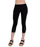 Hue Women's Eyelet Trim Cotton Capri