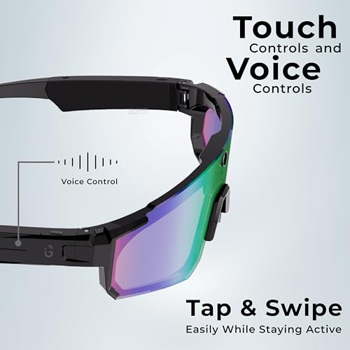 Image of iGear EYEGO Sports AI Smart Glasses with HD Camera, Voice Assistant, Open-Ear Audio, Hands-Free Calls & Music, Touch Controls, Lightweight Design, Android & iOS Compatible (Sports)