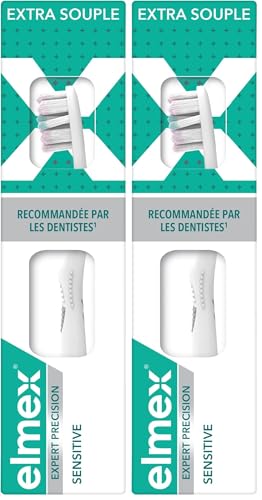 ELMEX - Brosse à dents Expert Précision Sensitive - Nettoyage en profondeur et douceur des dents sensibles - Extra souple (Lot de 2)
