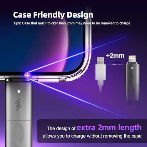 Image of USB A /C 240w Fast Charging Cable, 4 in 1 USB C Multi Charging Cable | USB Cable to USB C /Lightning Cable, Braided USBC Cable, Charger Cord Type C for iPhone 17 /16 /15,Galaxy Series and More