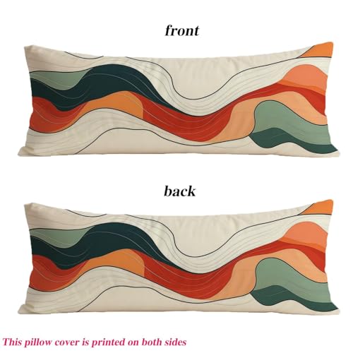 Taie oreiller abstrait 40x140 cm zippée et double face pour lit - 6