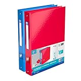 Cubierta: carpeta de cartón rígido grueso para una buena resistencia a los golpes. El juego está compuesto por un archivador azul y un archivador rojo.