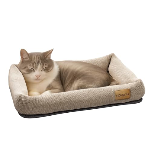 MOHAYA 2-in-1 Pet Bed-M & Scratch Pad for Cats and Dogs &ndash; Breathable Jute & Cotton Dual-Layer...