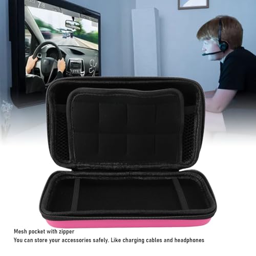 Image of Portable Hard Shell Carry Case for New 3DS XL, Protective Travel Storage Bag with 8 Game Slots, Compatible with Super Edition, New 2DS XL, GPD 5.5in Gamepad Tablet (Pink)