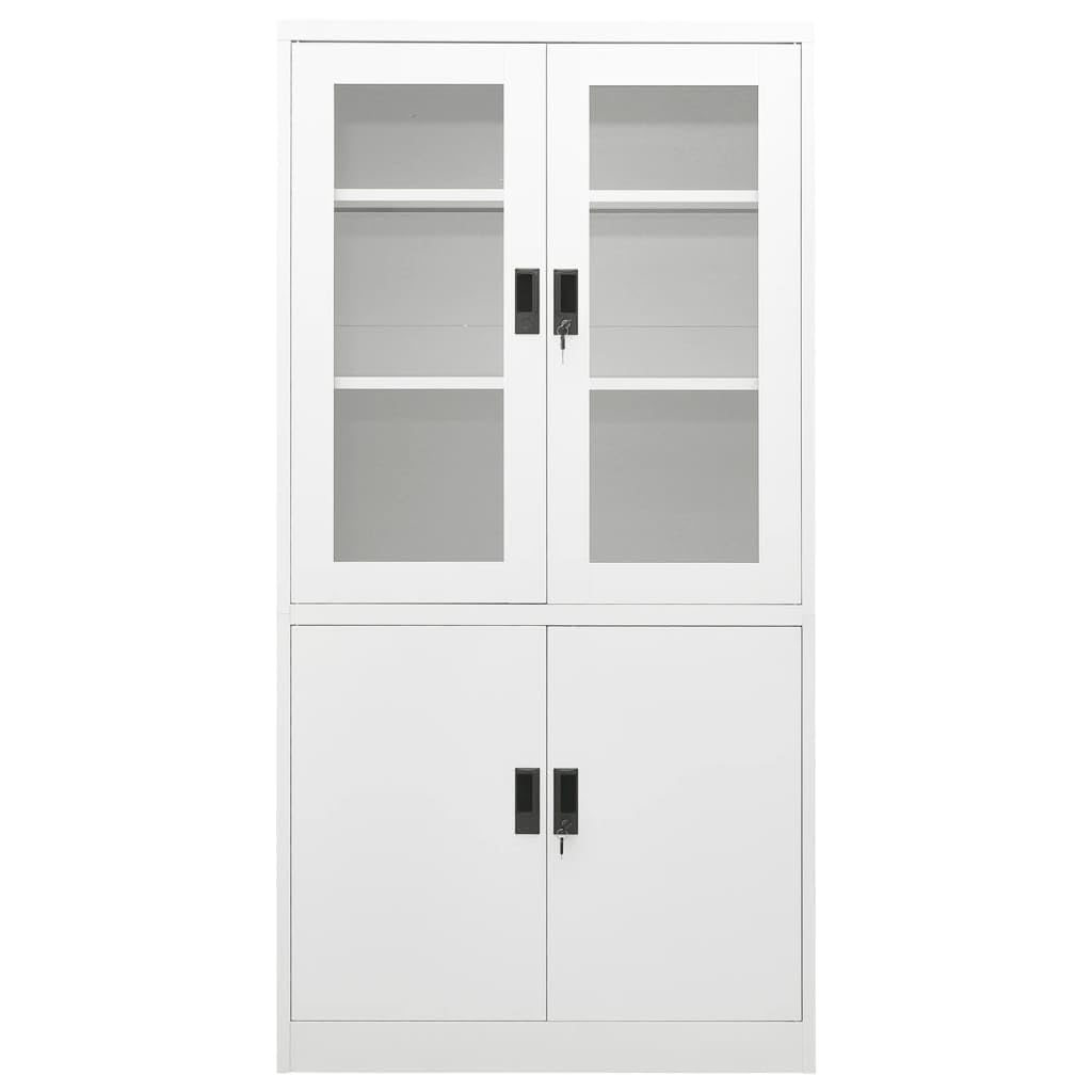 vidaXL Büroschrank Aktenschrank Metallschrank Universalschrank Stahlschrank Aufbewahrungsschrank Büromöbel Schrank Lagerschrank Weiß 90x40x180cm Stahl
