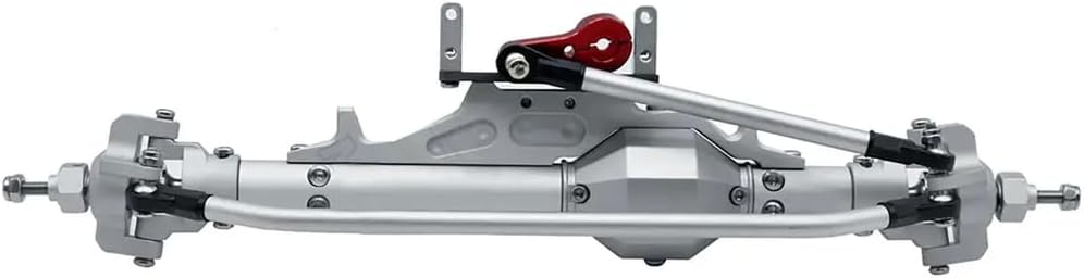1/10 Scale RC Crawler Aluminum Front Rear Axle Set with Tie Rod and Servo Mount Compatible with Wraith 90018 RR10 and 1.9 UTB Models(Silver Rear Axle)