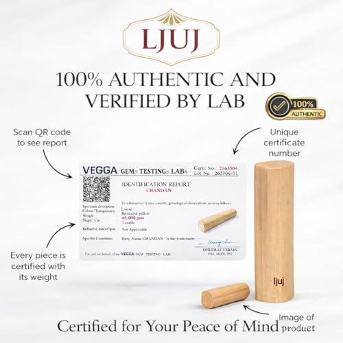 Image of Certified Premium Mysore Sandalwood Stick Pure Original | Lab Tested Chandan Lakdi Original | A Grade | 100% Natural Chandan for Skincare, Face Pack, Tilak & Puja Rituals (250 Grams)