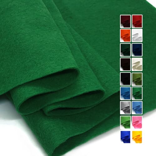 Emerald Green Felt Fabric 36 X 36(1 Square Yard) 1.6mm Thick Soft and Durable Flexible Craft Nonwoven Felt Sheet by The Yard for Sewing DIY Art Craft Project Decorations