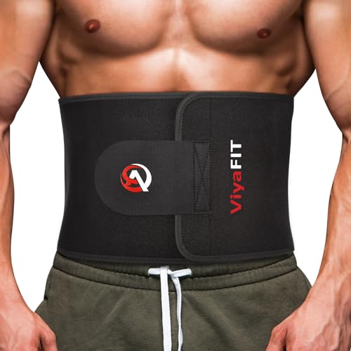 Viyafit Waist Trimmer Belt, Premium Waist Trainer for Women & Men Weight Loss Red