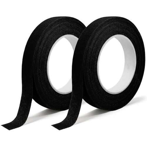 Floral Flower Tape for Bouquet Wrapping Halloween Craft Decor, 2 Pack Black