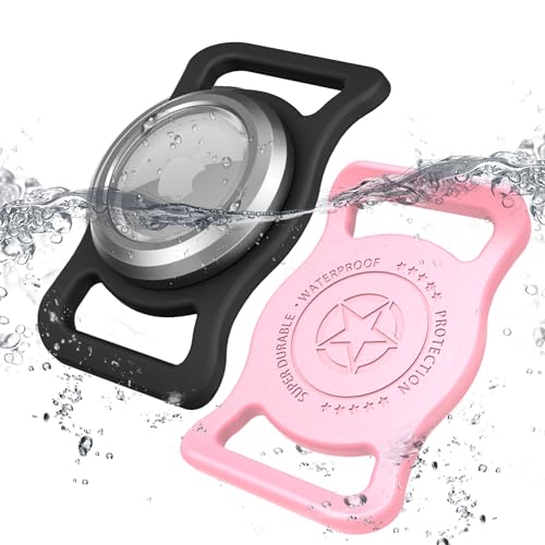 Waterproof AirTag Dog Collar Holder [2Pack] Apple airtag Watch Holder for Dog Collar,Metal Case Prevents Chewing, Apple Air Tag Holder Case for Dog Collar for Medium to Large Dog Collar/Backpack
