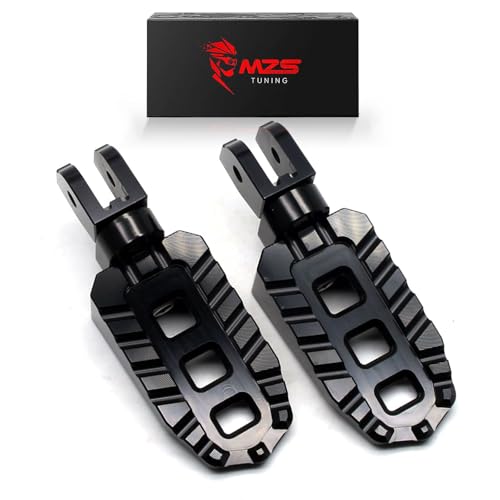 Image of MZS Motorcycle Front Foot Pegs Adjustable Rider Footpegs Black CNC Compatible with DESERTX /Multistrada V2S V4 950 1200 / Monster 696 796 797 821 1100 1200 / HYPERMOTARD 950 / Scrambler 400 800 1100