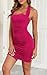 Lunait Women's Bodycon Mini Dress Ruched Sexy Halter Backless Party Club Night Out Cocktail Dresses Rose Pink Small
