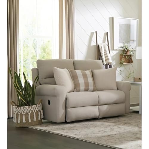 Image of Torque - Avalon 2 Seater Fabric Manual Recliner | Recliner Sofa /Chair for Living Room, Bedroom, Office (Beige) | 1 Year Warranty
