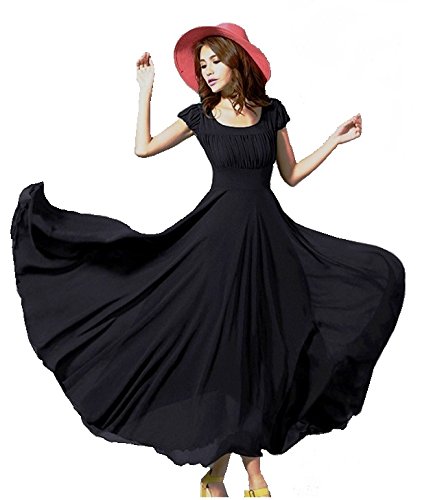Raabta Fashion Women Black Long Dress 