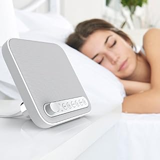 Pure Enrichment Wave Premium Sleep Therapy Sound Machine (White) - 6 Soothing All-Natural
