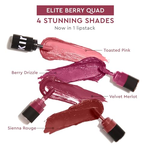 Image of Kiro Four Play Non-Stop Airy Matte Liquid Lip Stack - Elite Berry Quad, 6ml