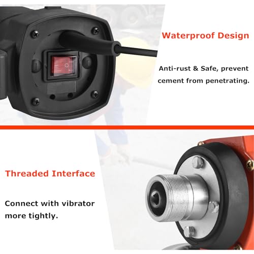 Seeutek Concrete Vibrating Tool - 1500W 16000 RPM Portable Pencil Cement Vibrator to Remove Air Bubbles and Level Concrete with 4.5m (14-3/4ft) Long Shaft Rod, Easy to Use - Image 5