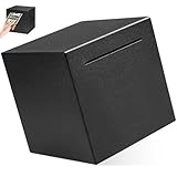 Hucha Ahorro Negra Acero Inoxidable, Huchas Adultos Monedas y Billetes Práctico No Se Puede Abrir 12x12cm, Caja Seguridad Sellado Dinero Fuerte Real Debe Romperse para Abrir para Adulto y Niños