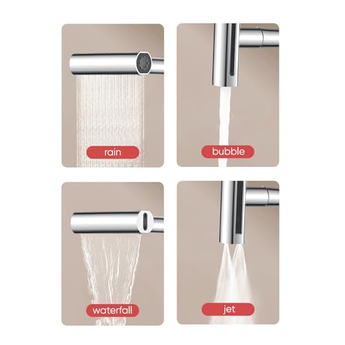 INEX EUROPA Küchenarmatur, Edelstahl, wassersparend, drehbar, 4 Funktionen, höhere Effizienz, eleganter und leicht zu reinigender Küchenarmatur, 15 Jahre Garantie (Mattschwarz)