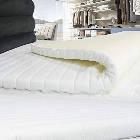 sleepkings 4ft6 Double Bed 4” Thick (10cm) Memory Foam Mattress Topper with Quilted Cooltouch Cover & Elasticated Straps Cover
