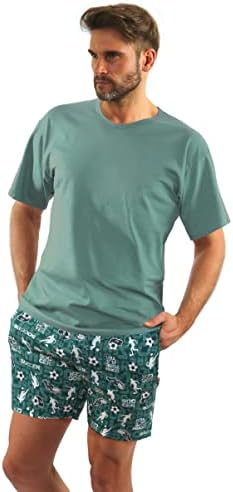 sesto senso Herenpyjama, kort, militair, katoen, pyjama, korte mouwen