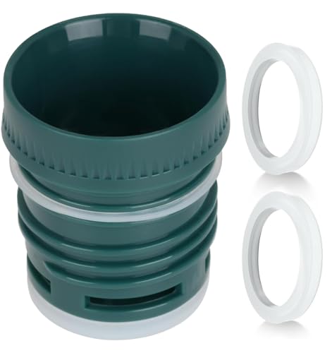 Stanley Thermos Tapón Cebador de Repuesto para Termo, Tapón Térmico para Botella Stanley Clásica (Compatible con 473 ml, 750 ml, 1L, 1.4L, 1.9L), Incluye Set de Juntas de Silicona (Verde)