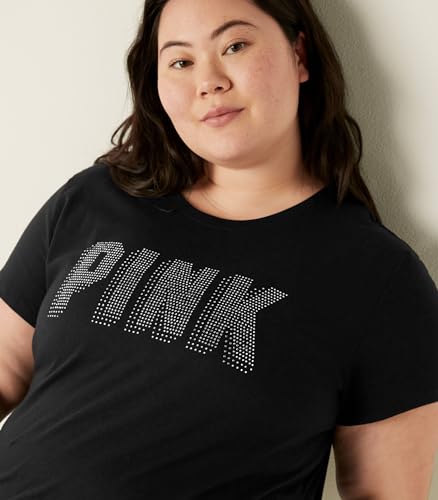 Victoria's Secret Women's Short Sleeve T-Shirt, Women T Shirt, Logo Bling, S - image 3