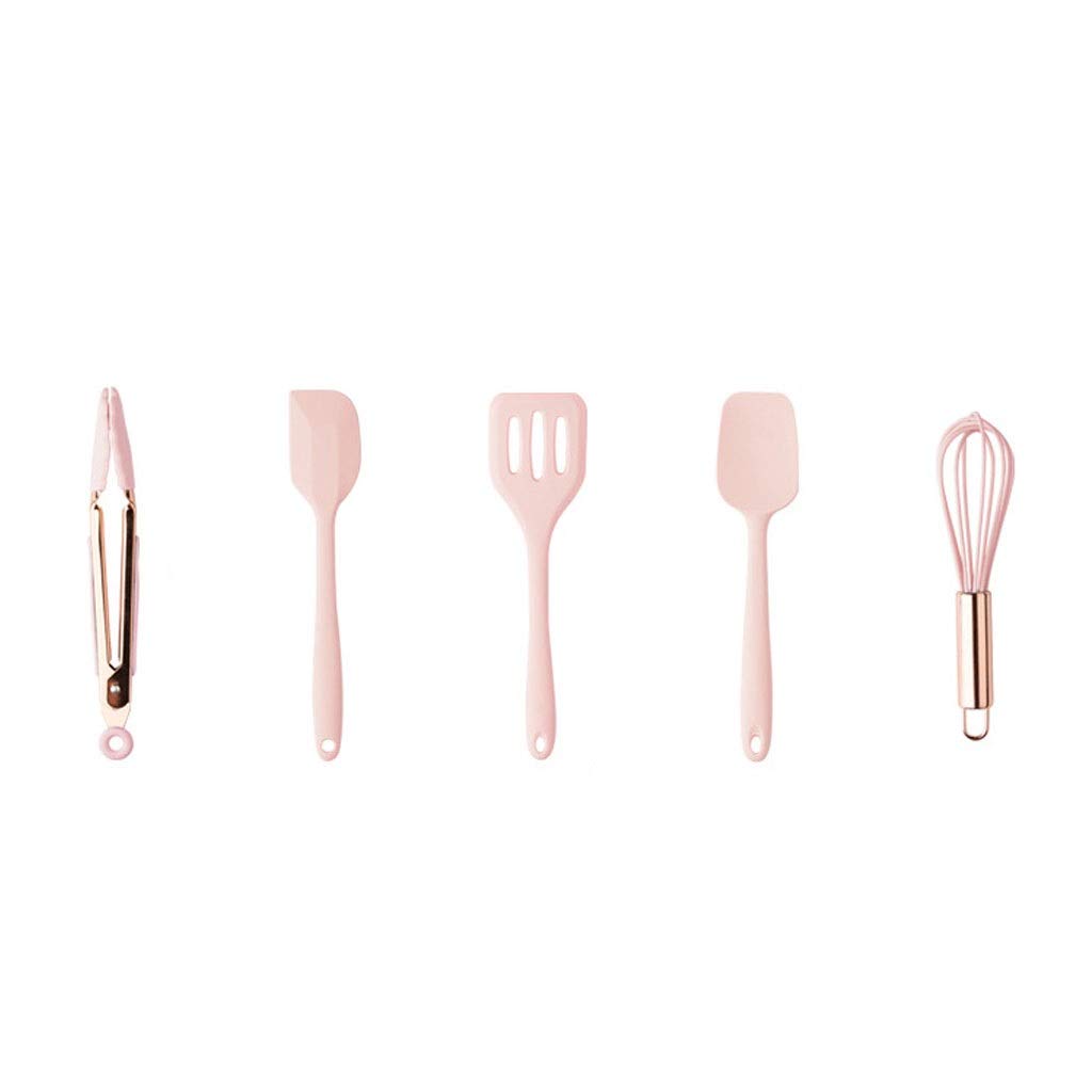 Espátula Juego de Utensilios de Cocina de Silicona Premium for cocinar y Hornear, Juego de Cocina de espátula de Silicona Espátula de Cocina Resistente al Calor y Antiadherente(Brass)