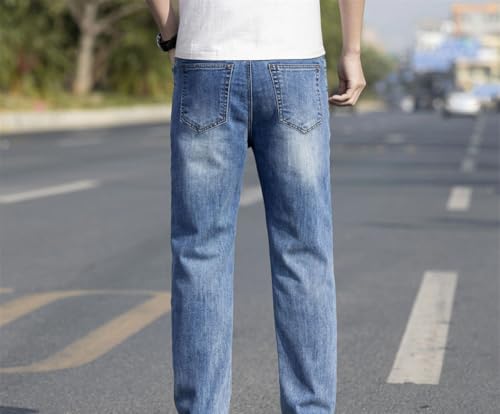 Men Relaxed Fit Jeans Stretch Straight Leg Denim Pants Lightweight Casual Vacation Party Trousers3