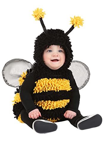 Image of Infant Fuzzy Buzzy Bee Costume, Black & Yellow Baby Bee Outfit