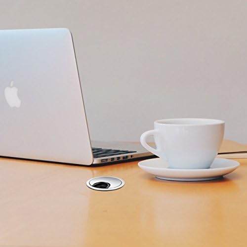 Vigorous 60mm Desk Table Grommet Stainless Steel Cable Tidies Port Hole Covers (Brushed Steel)
