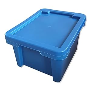 Generisch kanister-vertrieb® 5er-Set Aufbewahrungsbox Spielzeugkiste Kunststoffbox Box mit Deckel stapelbar, für Lebensmittel, PP-Kunststoff, 20 L, 43x35x23 cm (blau)