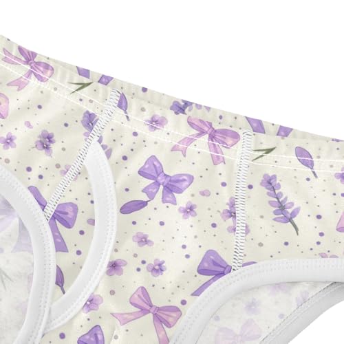 Wusikd Lavender Bows Boys' Underwear Cotton Boys Briefs Soft Toddler Underwear 2T4