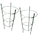 PERTTY Vine Trellis Support 17.7" Flowers Plants Cage Triple Plastic Pillar with Iron Rings Vine Plants Holder Stand Small Pot Plant Trellis for Home Garden Balcony(Pack of 2)