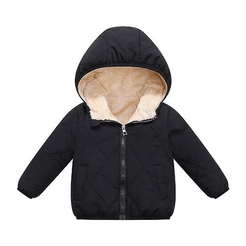 Baby Girls Winter Warm Coat 1erpa Lined Hooded Puffer Jacket Zipper Thicked Snowsuit Windproof Outerwear Coats Clothes