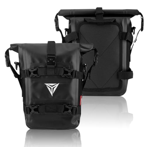 Par de Bolsas Universales para Bumper de Motocicleta Impermeables PVC para Barra de Choque Bolsa Lateral para Moto Accesorios (Negro) miniatura 2