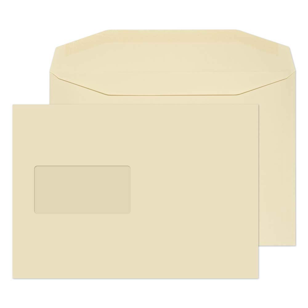 Blake Purely Everyday C5 162 x 229 mm 100 gsm Gummed Mailer Window Envelopes (C6178W) Cream - Pack of 500