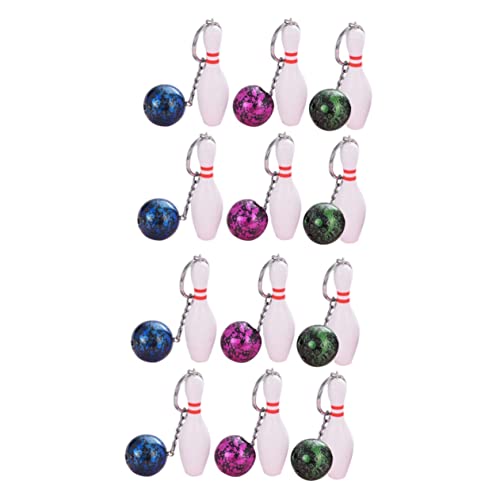 Joli pendentif de décoration de clé bowling : lot de 12 quilles pour cadeaux