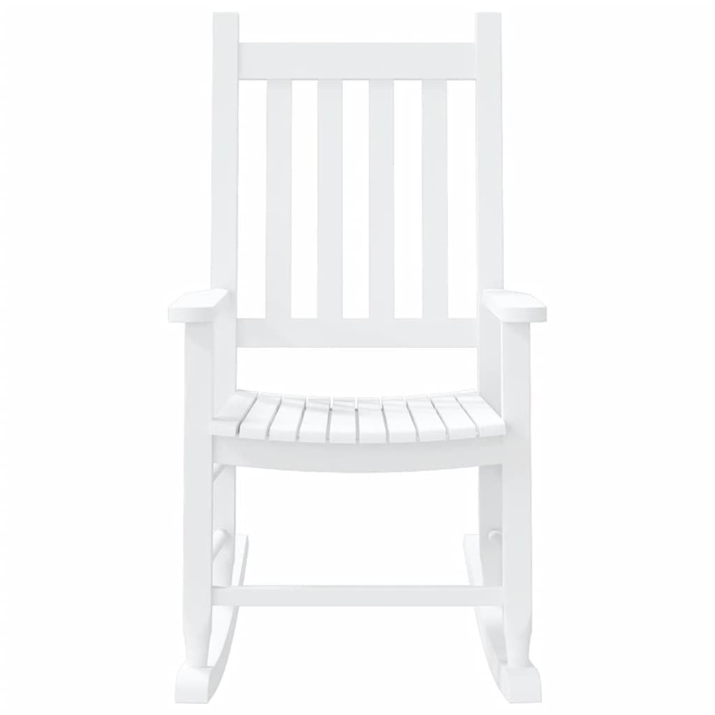 Mecedora 2 piezas blanco madera de álamo