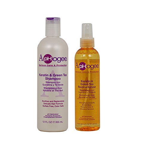 ApHogee Keratin & Green Tea Shampoo 12oz + Restructurizer 8oz"Set"
