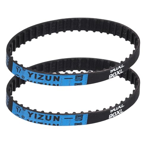 PATIKIL 2pcs 90XL Rubber Timing Belt 45 Teeth 10mm Width 5.08mm Pitch Synchronous Closed Loop Geared Drive Belt Black for Industrial