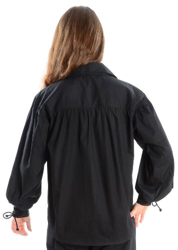 HEMAD Blusa medievale da donna con collo e lacci