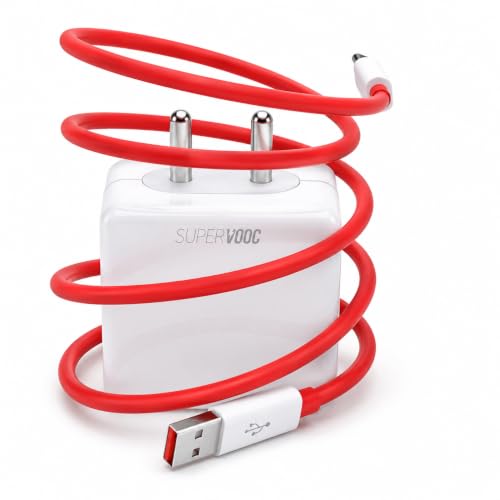 Image of 80W USB Type-C SuperVOOC Fast Charger with Cable | Super Fast Charging Adapter Compatible with OnePlus 15R, 13R, 12R, 11R, Nord CE 5, Nord CE 4, 10T & Open | Original Charging Speed
